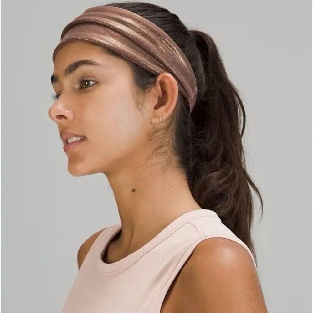 NWT Lululemon Fringe Fighter Headband *Shine | Radiate Foil Print French Press